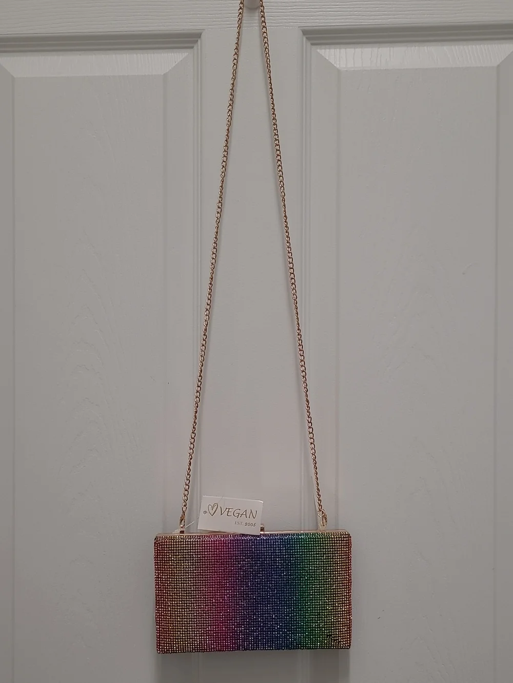 Vegan Rainbow Crystal Crossbody Bag